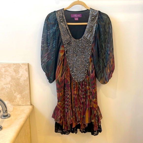 Argenti Dresses & Skirts - Beaded Bohemian Babydoll Dress